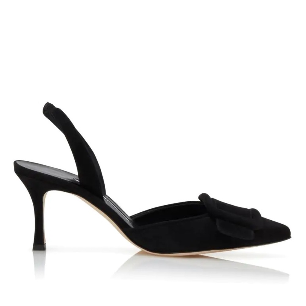 Manolo Blahnik Black Suede Slingback Pumps – Size 37 (Approx. US 7) - Picture 2 of 15